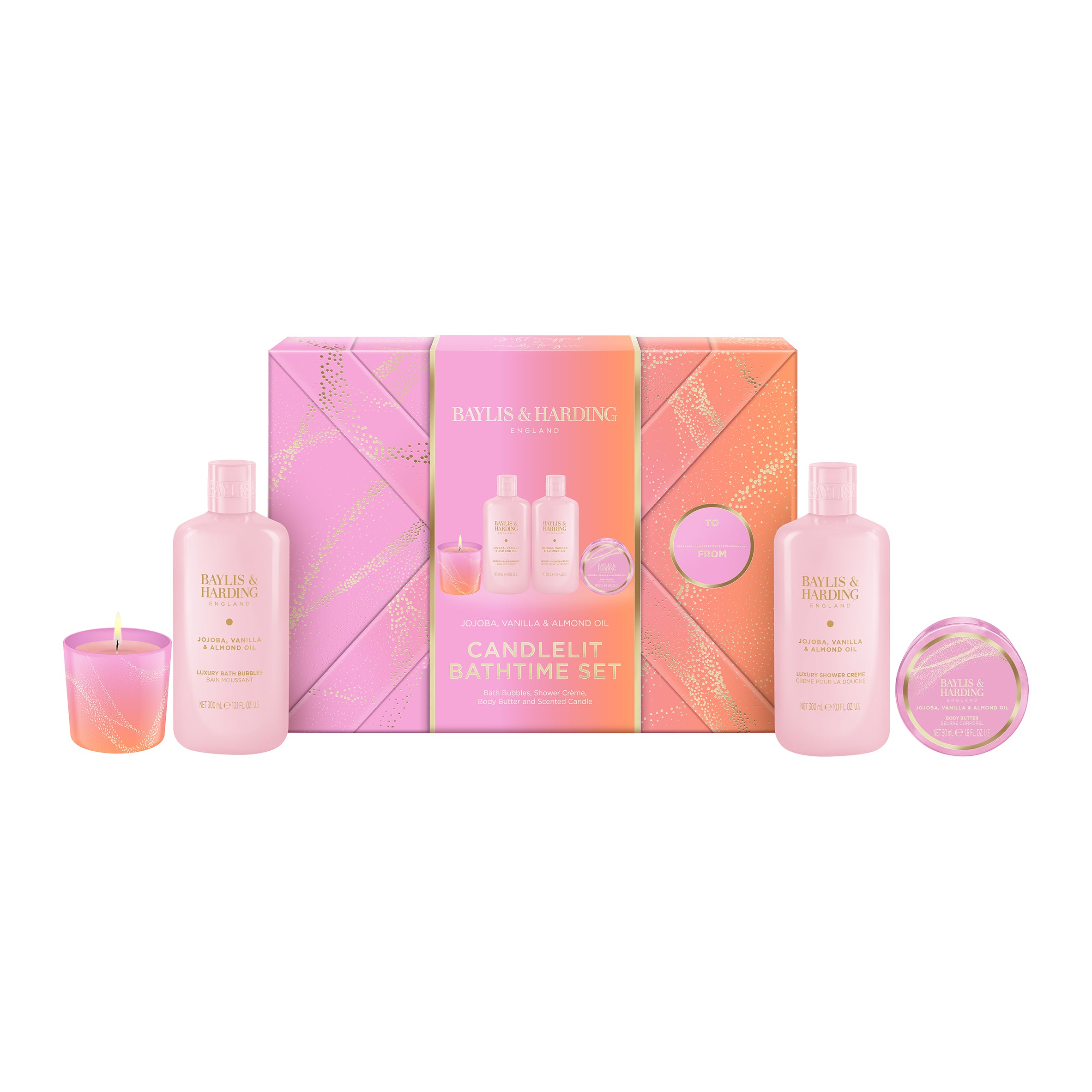 Baylis & Harding Jojoba, Vanilla & Almond Oil  Candlelit Bathtime Gift Set