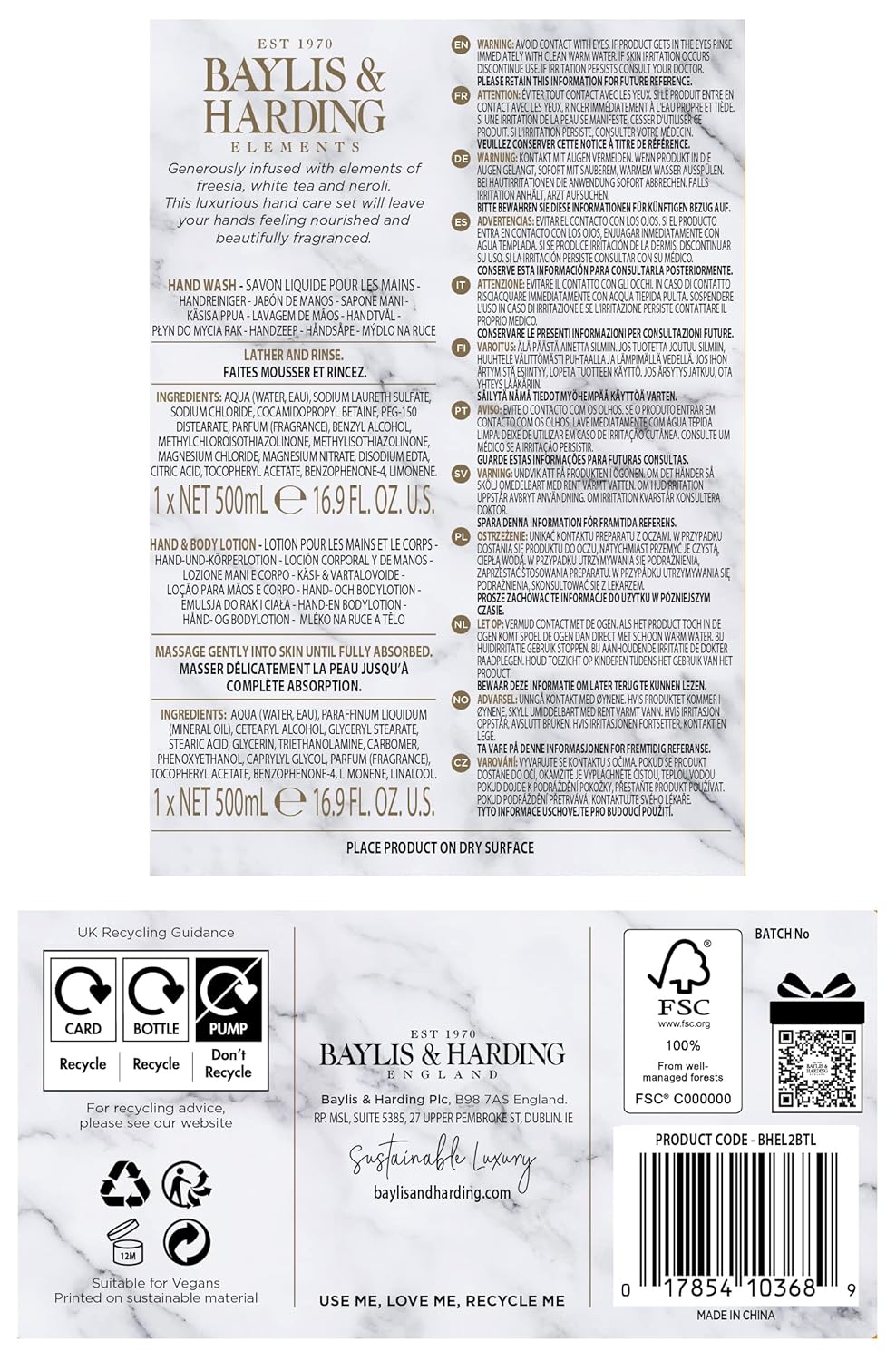 Baylis & Harding Elements 2 Bottle Gift Set