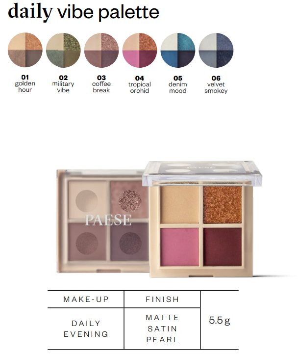 PAESE Daily Vibe palette