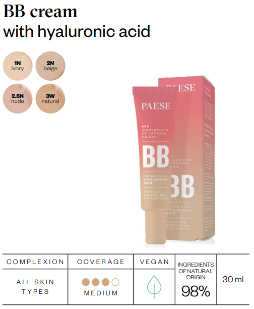 PAESE BB Cream with Hyaluronic Acid